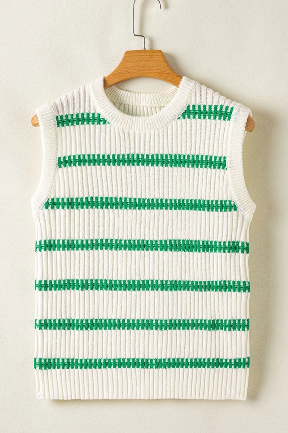 Striped Round Neck Sweater Vest