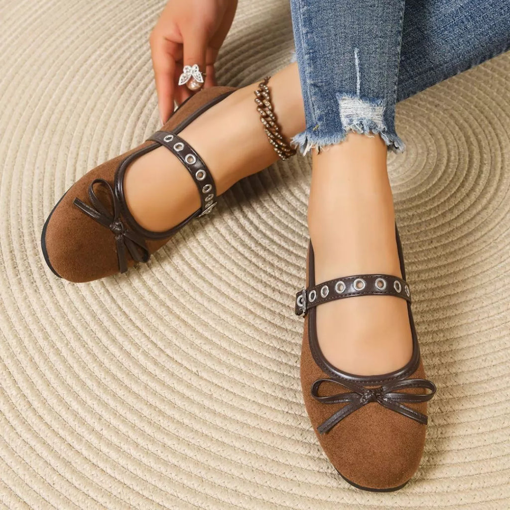 Round Toe Bow Slip-Ons