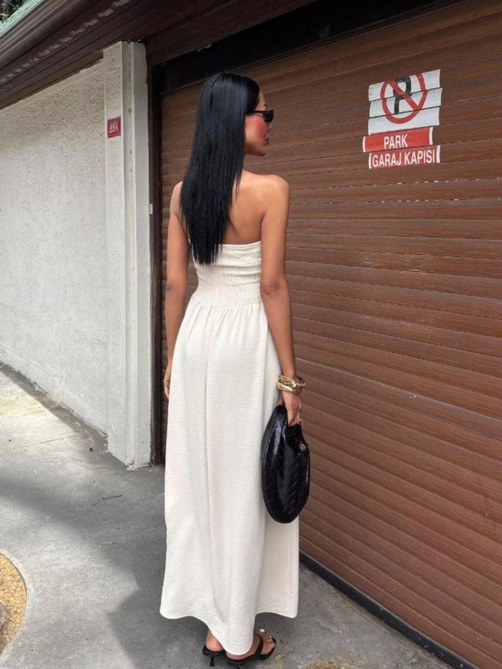 Strapless Smocked Maxi Dress
