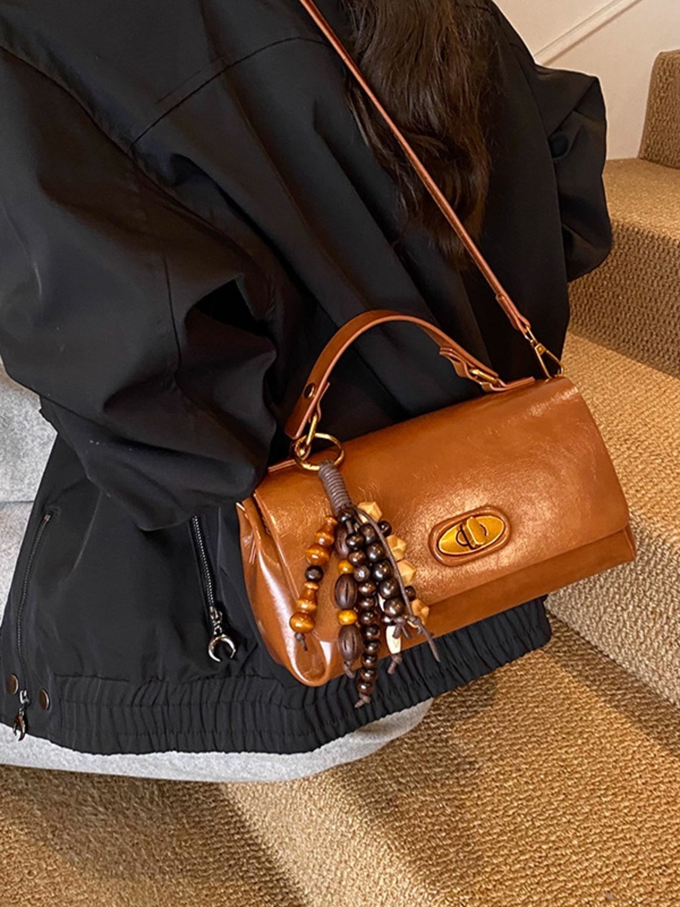 Flap Leather Shoulder Bag