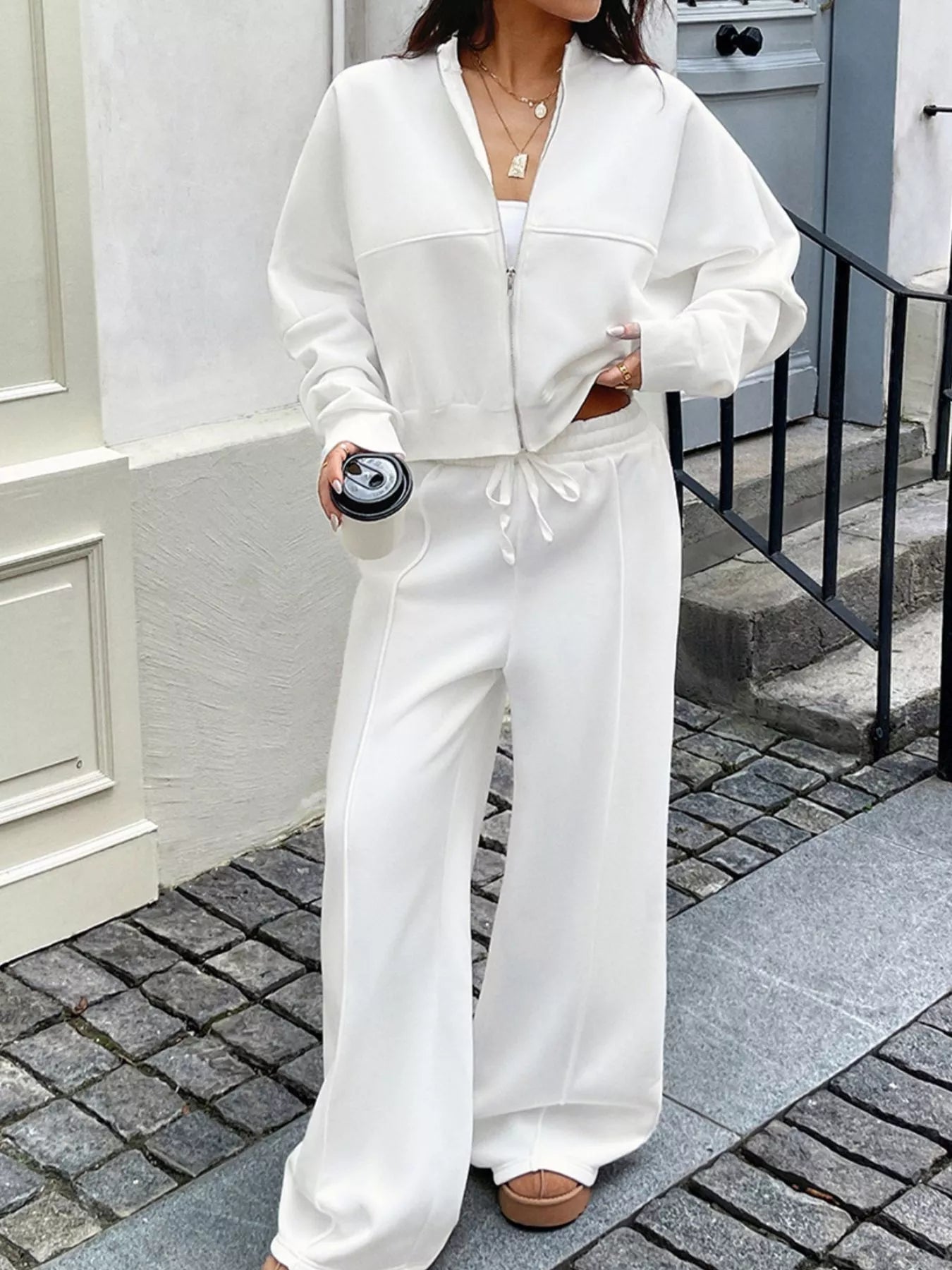 Zip Up Jacket and Pants Set
