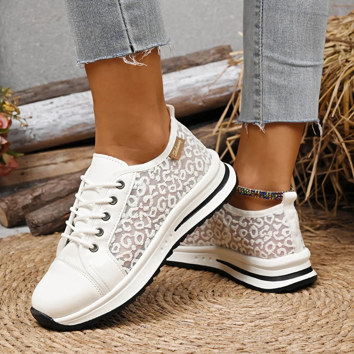 Lace-Up Platform Sneakers