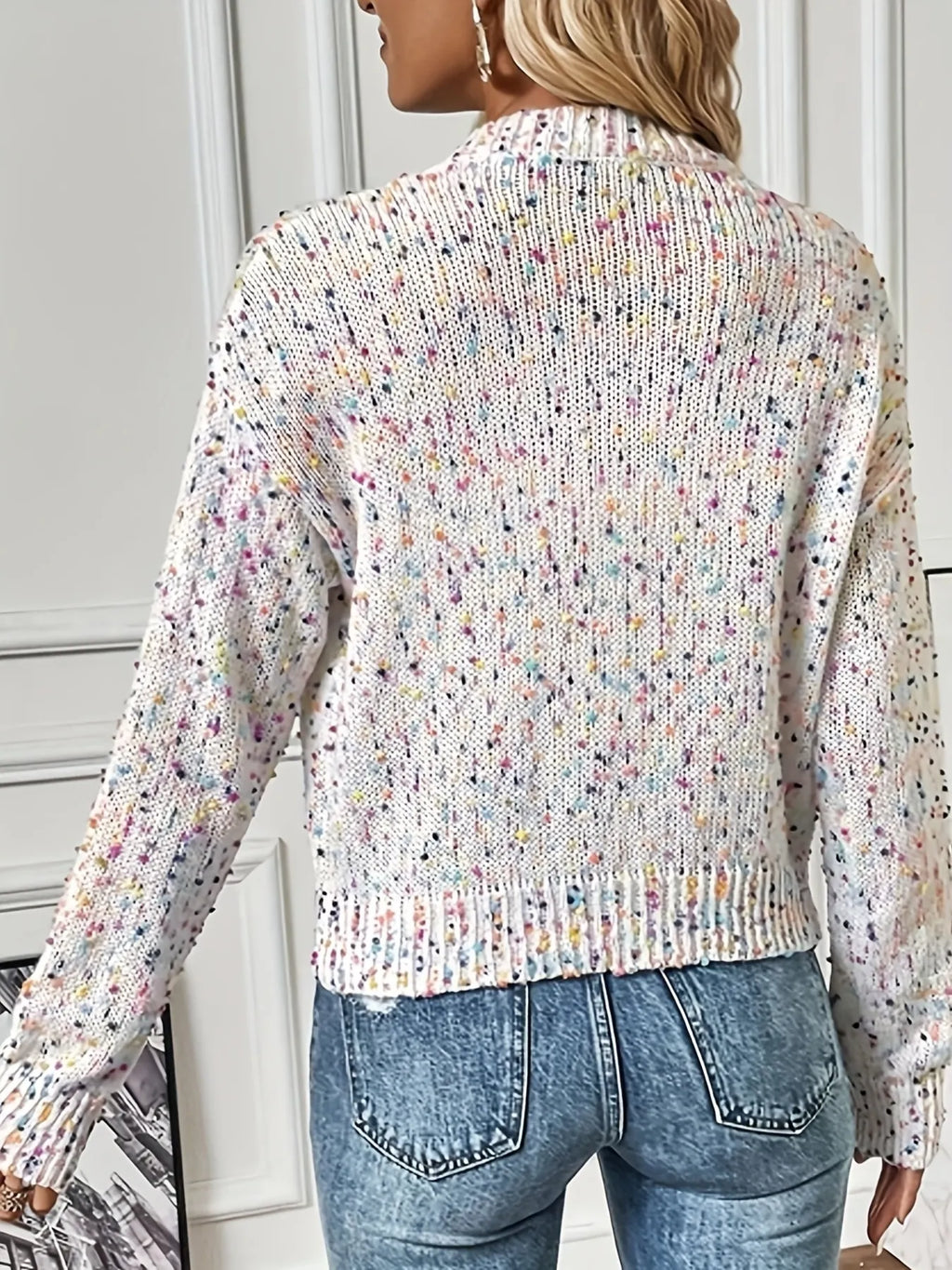 Colorful Button Up Long Sleeve Cardigan