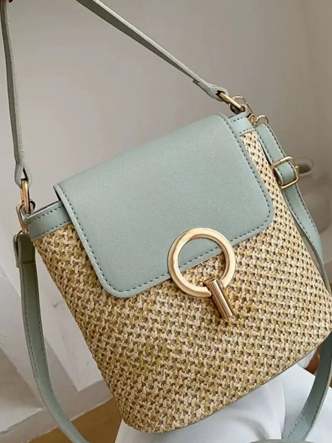 Woven Straw Crossbody Bag