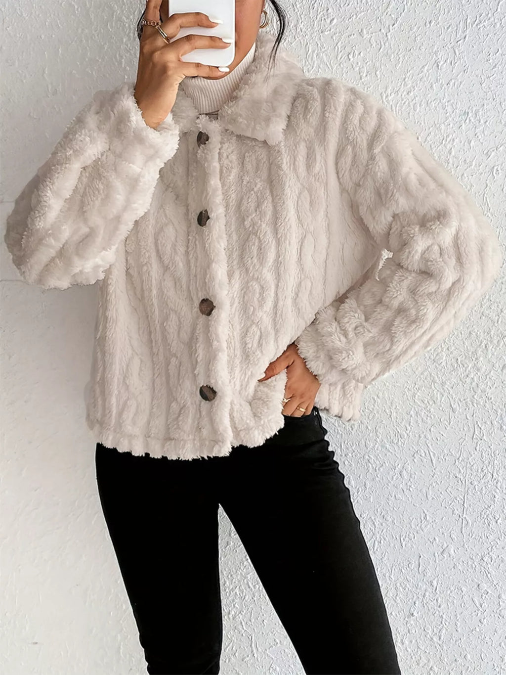 Cozy Fleece Button-Up Outerwear