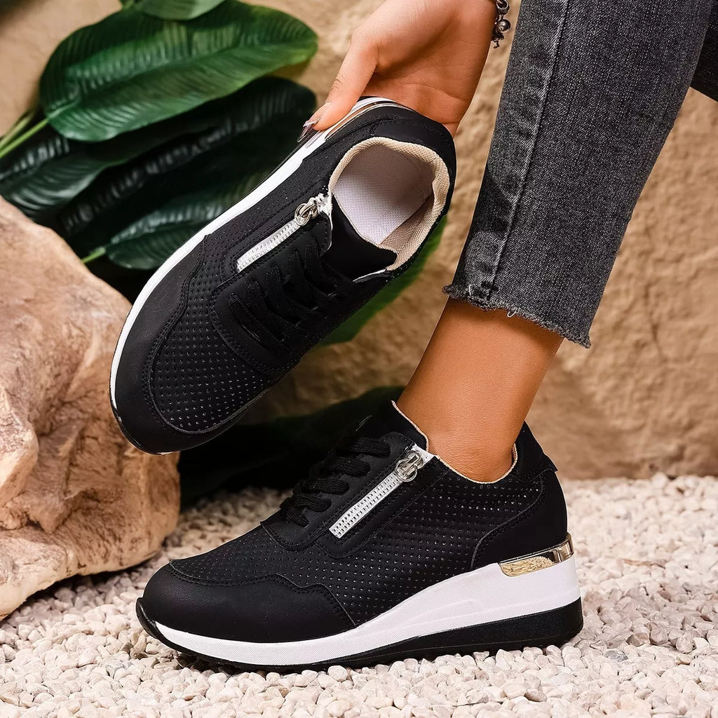 Lace Up Wedge Sneakers