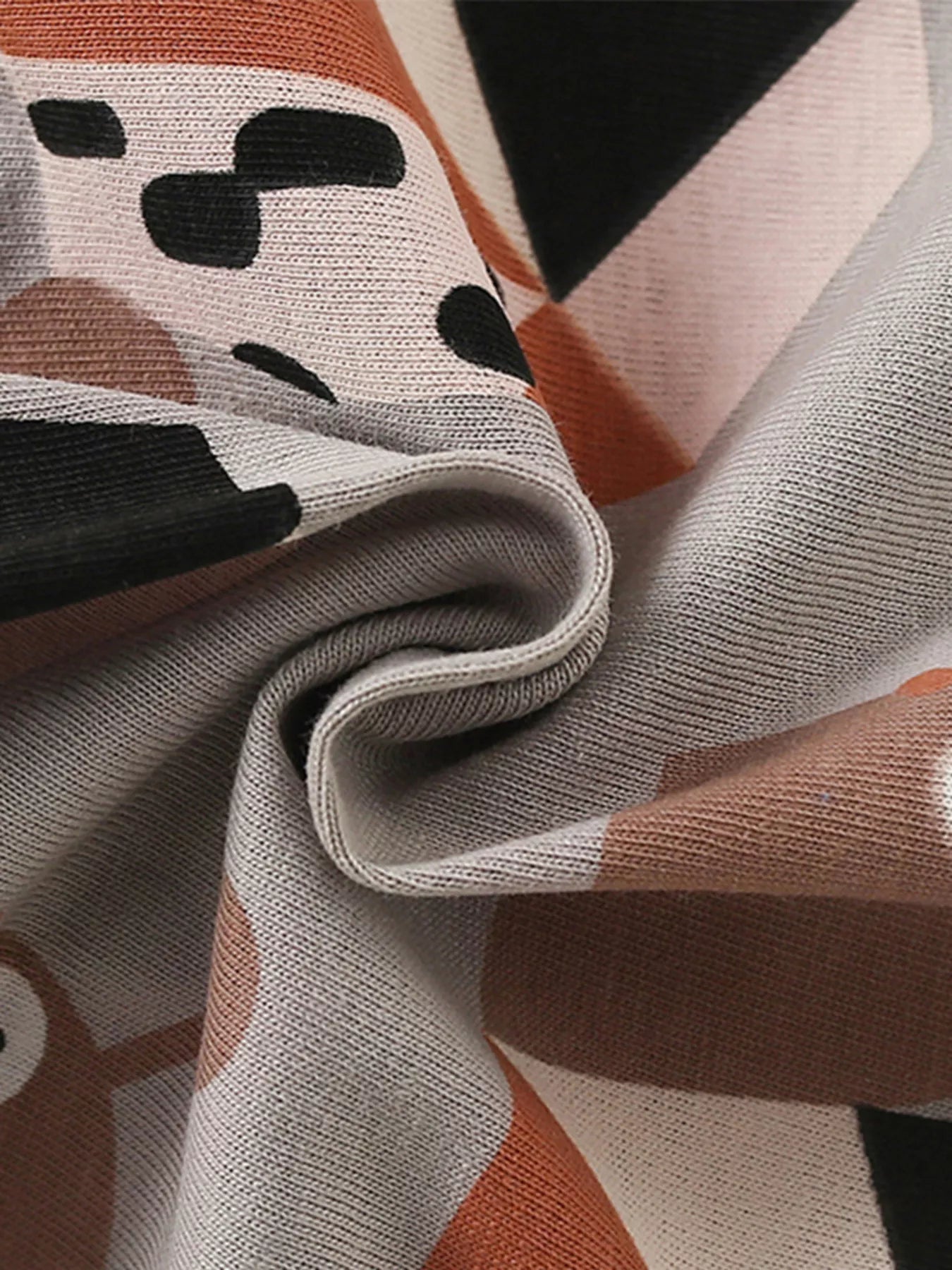 Children's Snail Print Round Neck Tee and Shorts Set