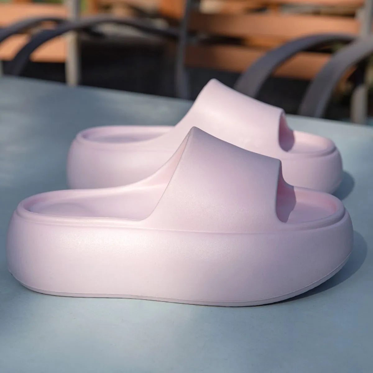 Open Toe Platform Slippers