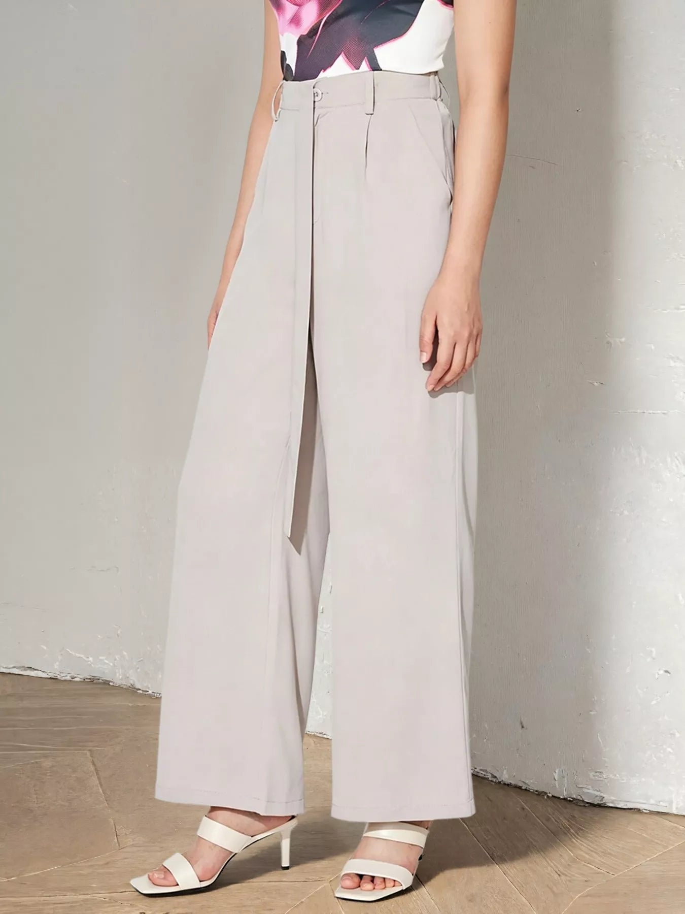 Wide Leg Belted Pants