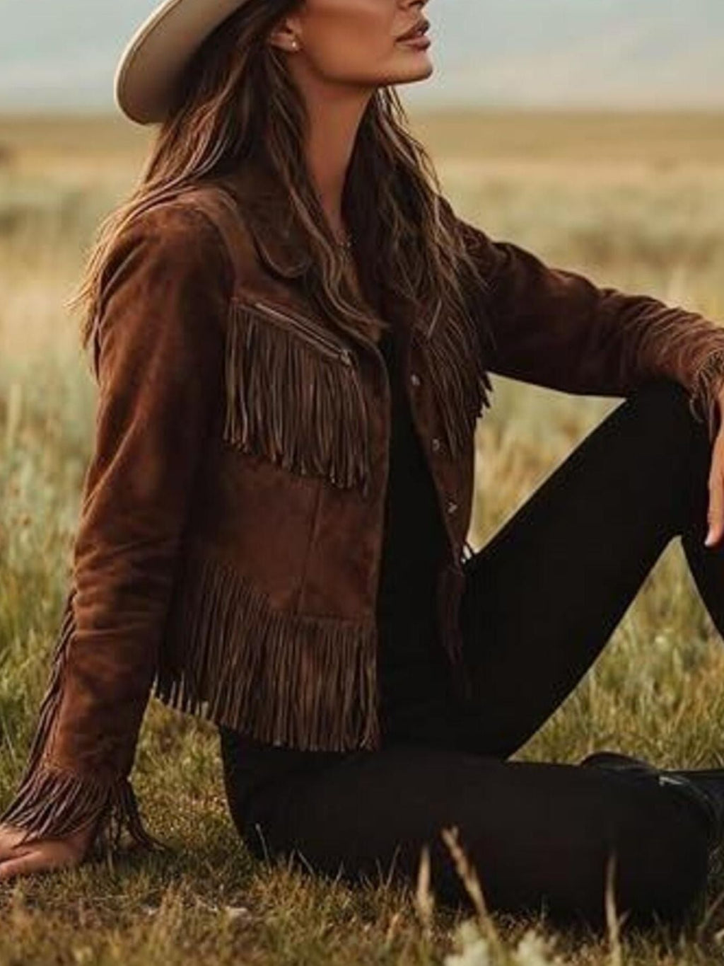Vintage Suede Fringe Western Jacket