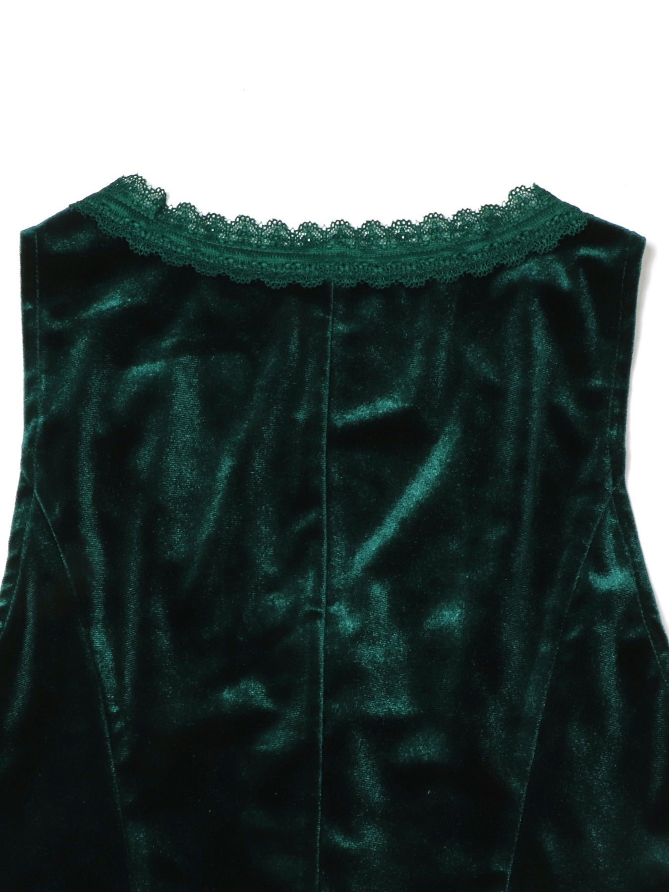 Velvet Lace Trim Button-Down Vest