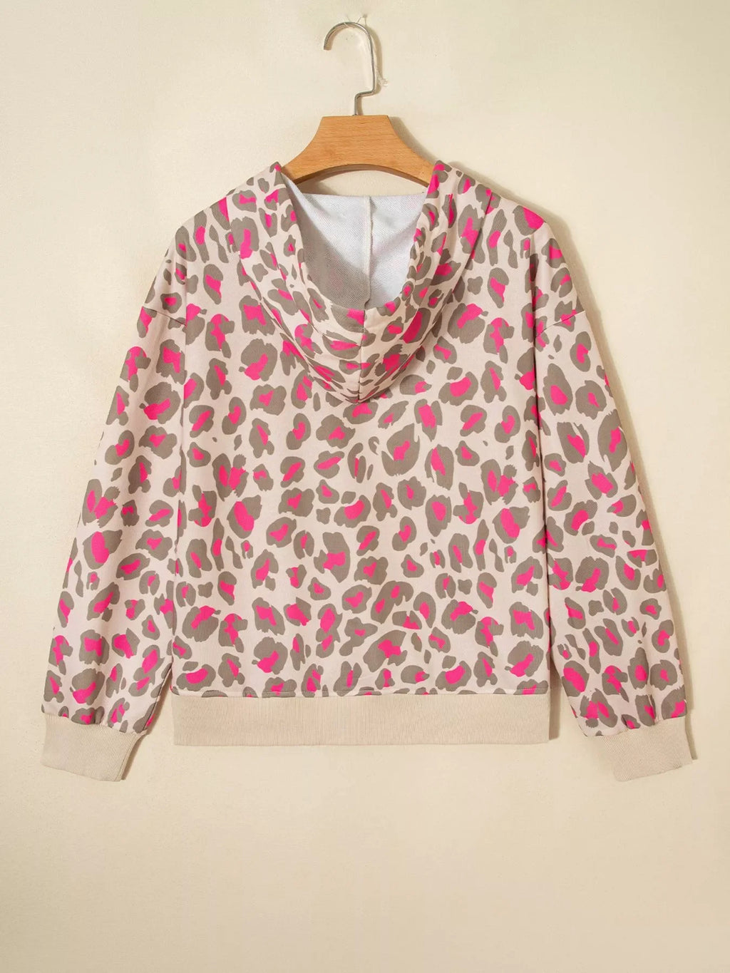 Leopard Print Zip-Up Hoodie