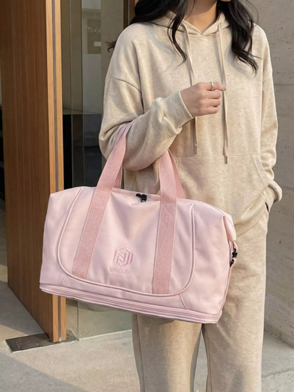 Solid Color Nylon Duffle Bag