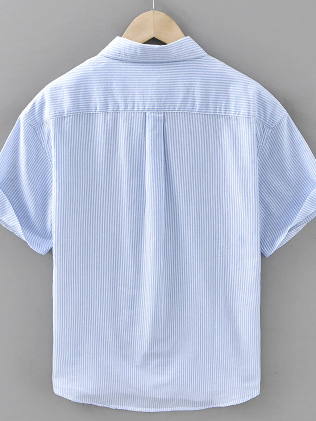 Men's Plus Size Striped Button Up Short Sleeve Shirt