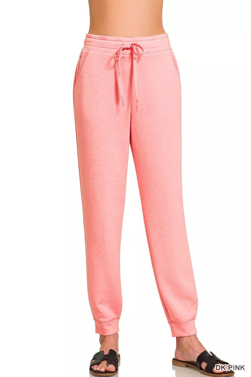 Zenana Drawstring Scuba Joggers with Pockets