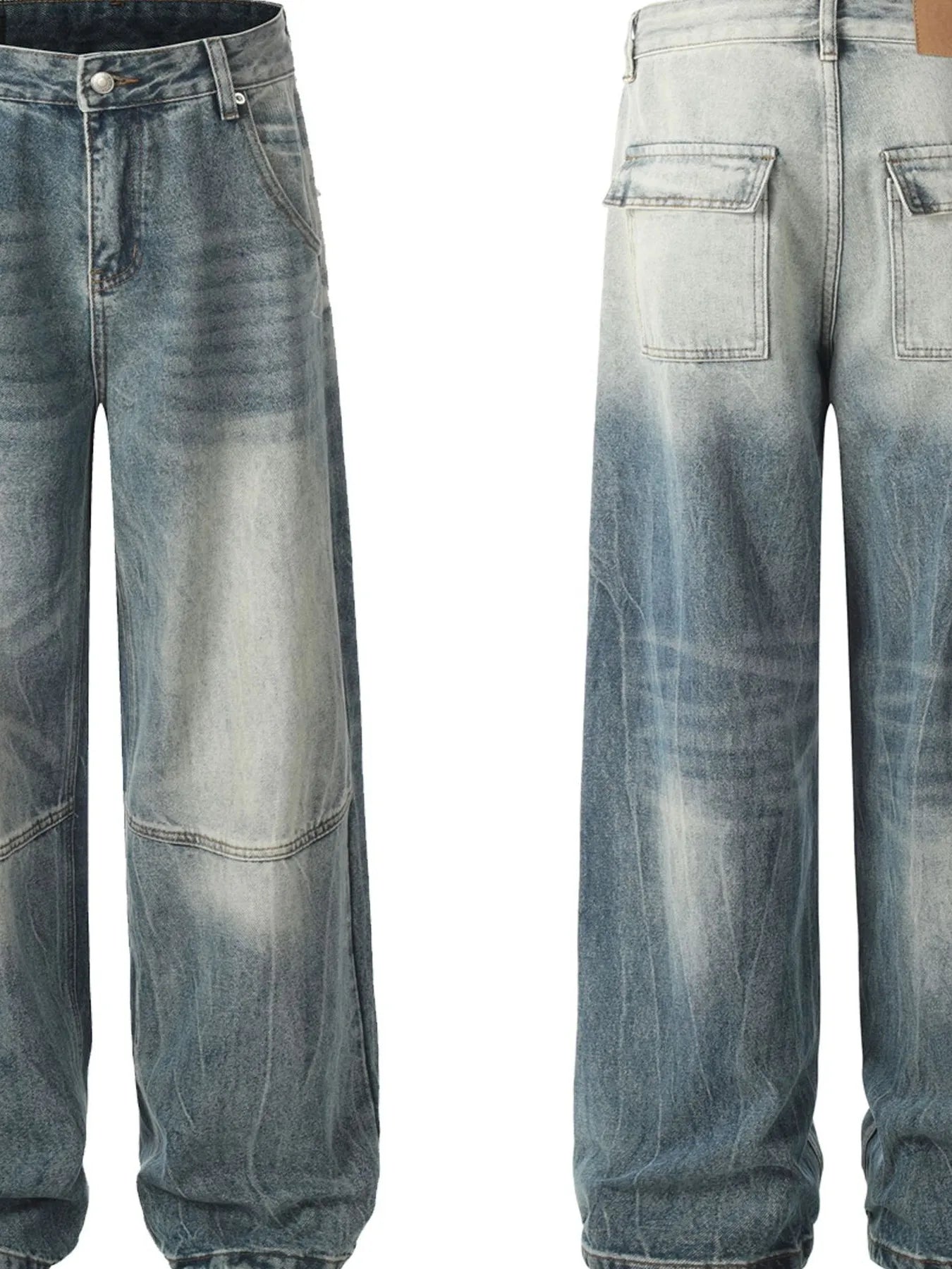Men's Washed Wide Leg Baggy Jeans