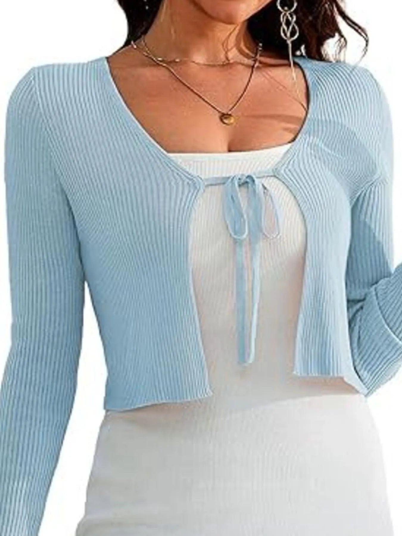 Tie-Front Long Sleeve Cardigan