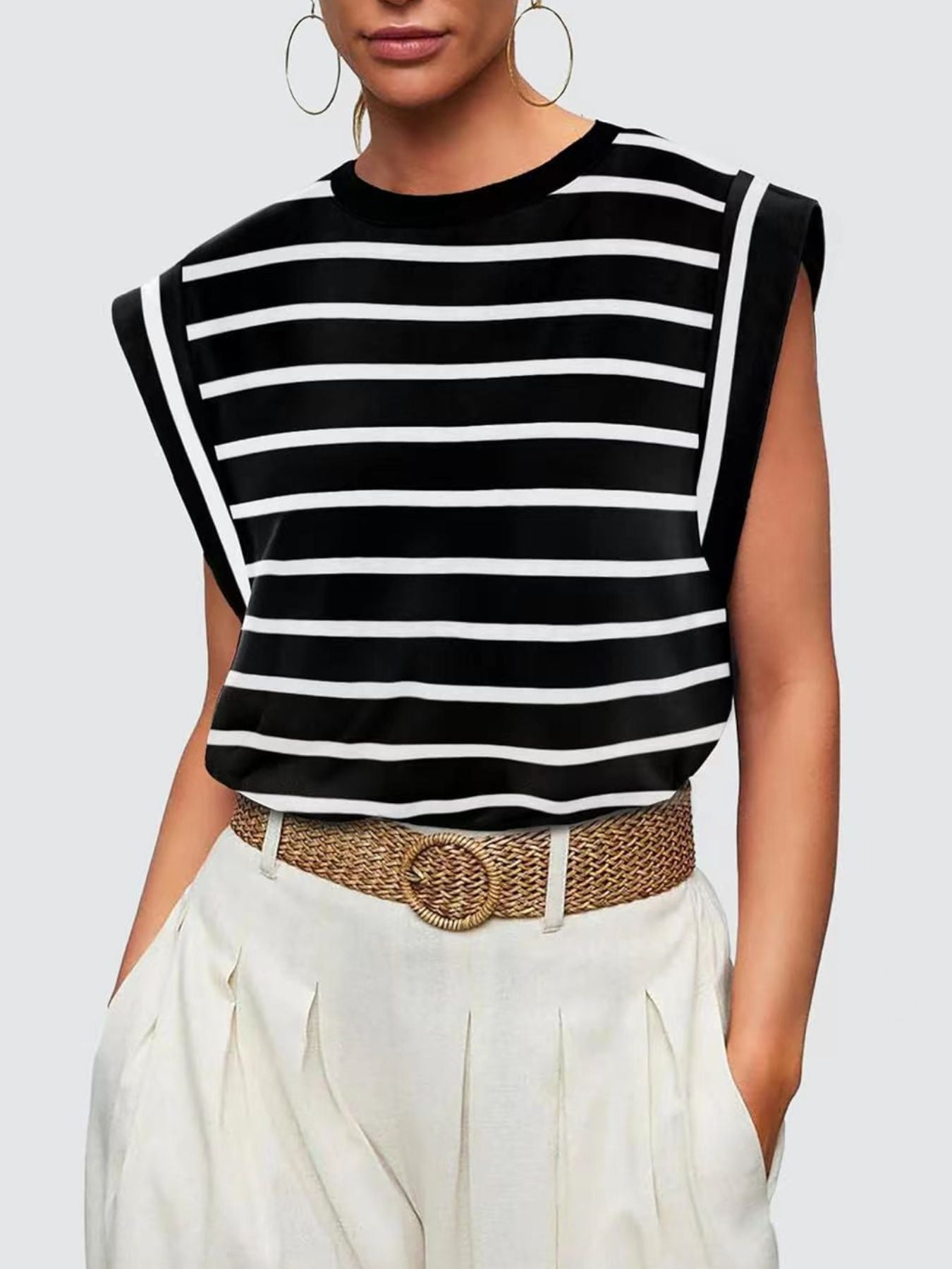 Striped Round Neck Tank
