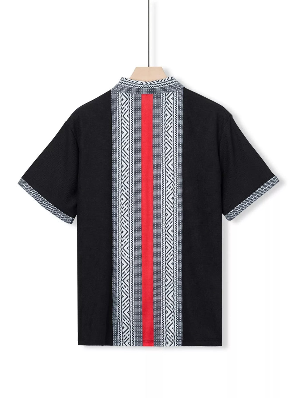 Men's Full Size Casual Geometric Print Short Sleeve Shirt Plus Size