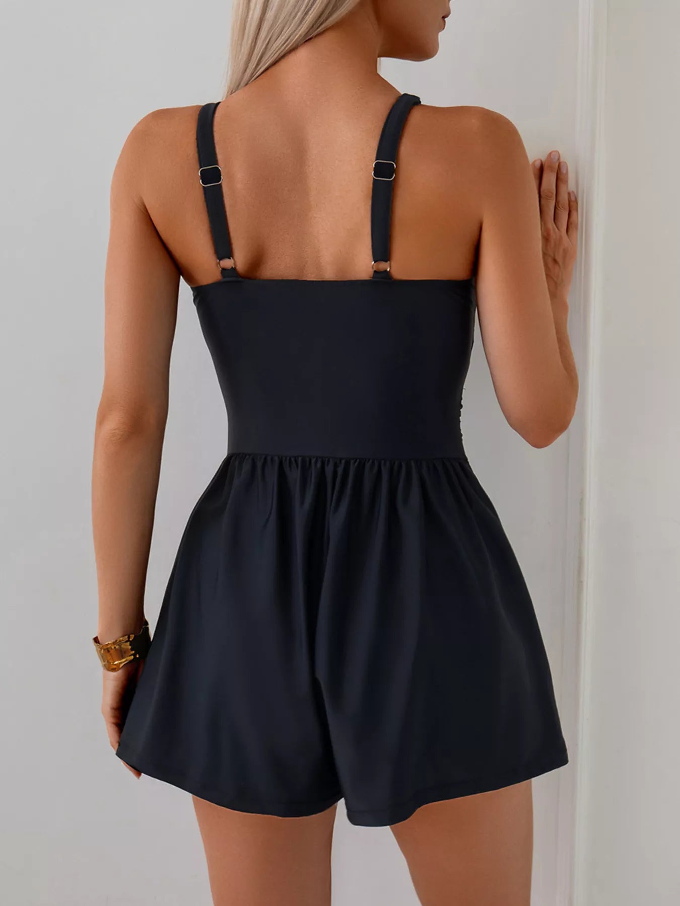 V-Neck Spaghetti Strap One-Piece Swimsuit