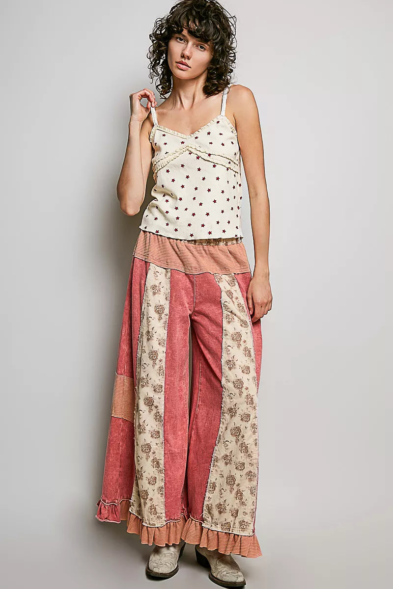 POL Star Printed Lightweight Ribbed Knit Cami