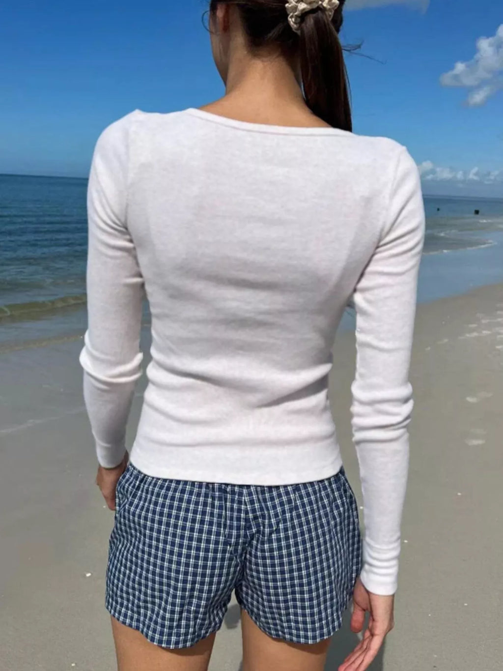 Striped Long Sleeve Henley T-Shirt
