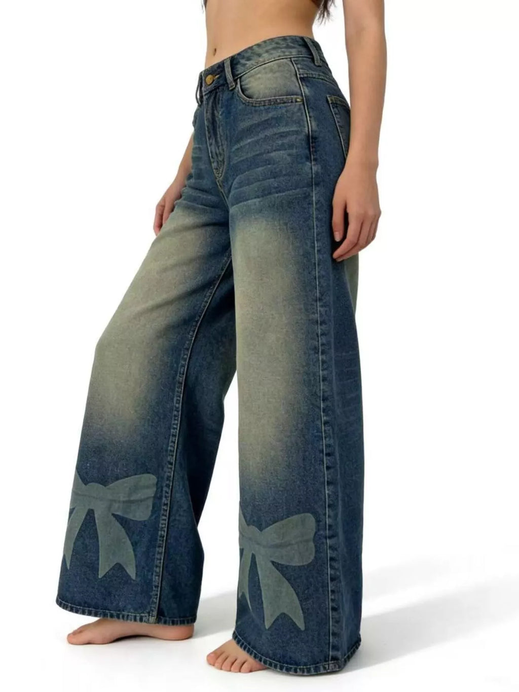 Bow Wide Leg Jeans
