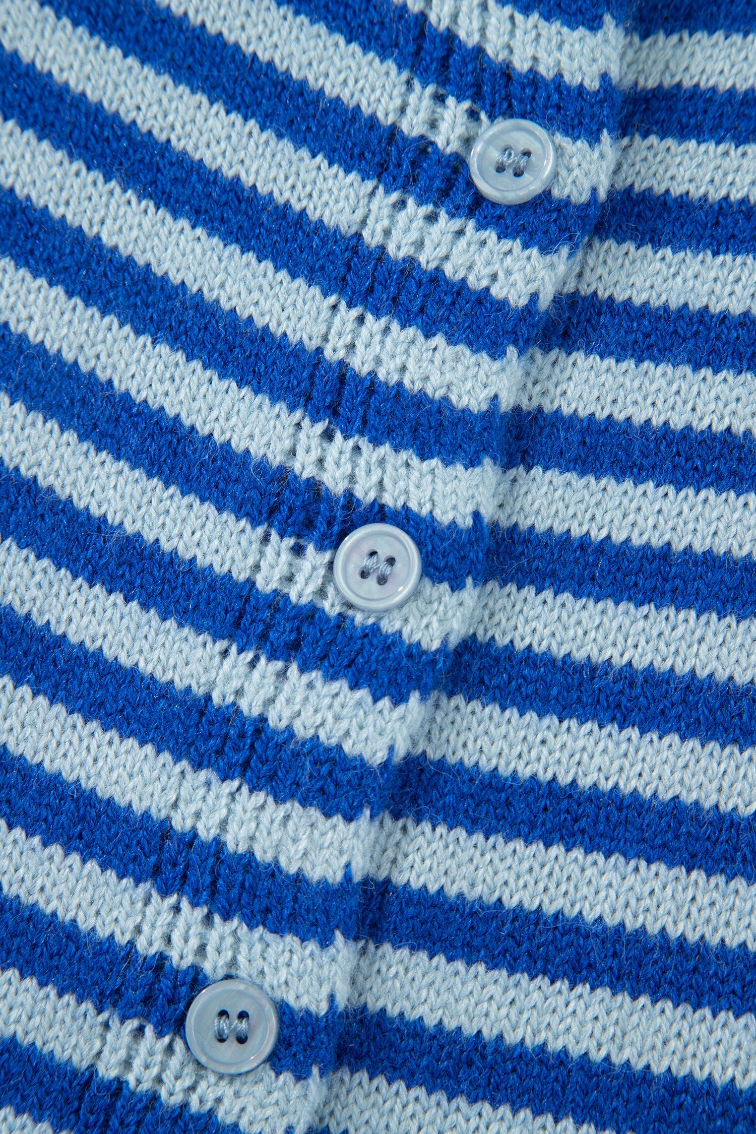 Stripe 3/4 Sleeve Button Down Knit Cardigan