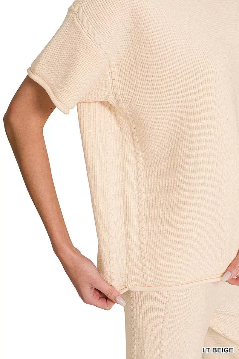 Zenana Viscose Round Neck Top & Pants Set