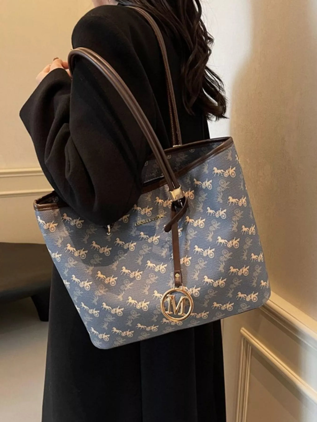 Printed Tote Shoulder Bag