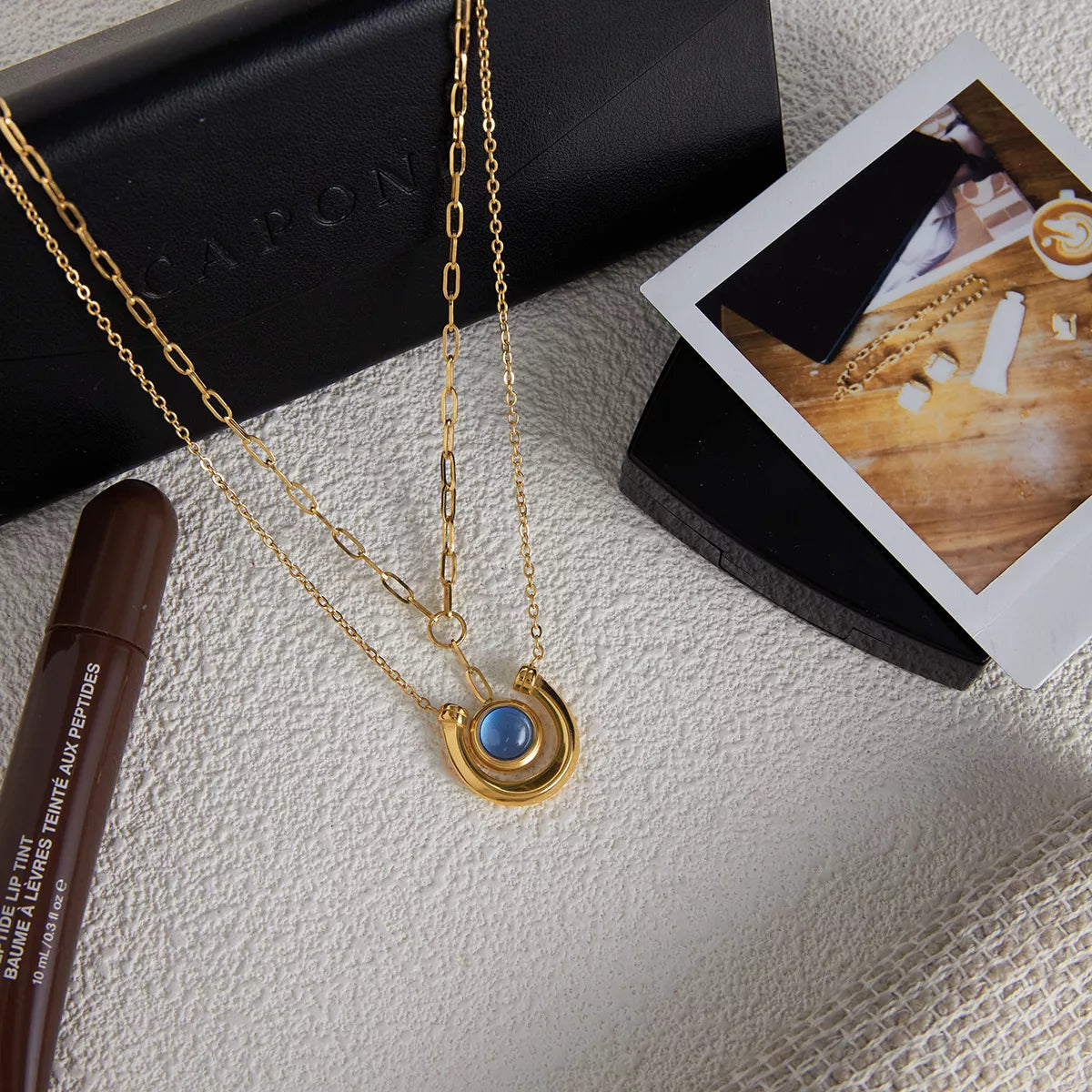 2 Piece 18K Gold-Plated Pendant Necklace