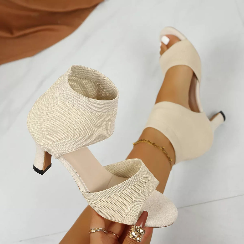 Open Toe Kitten Heels Sandals
