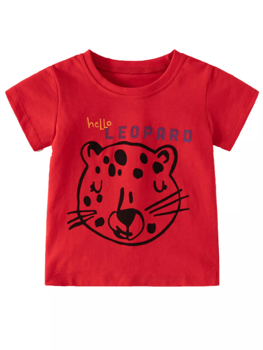 Children's Leopard Graphic Short Sleeve T-Shirt