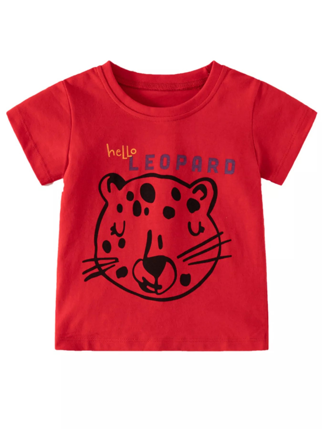 Children's Leopard Graphic Short Sleeve T-Shirt