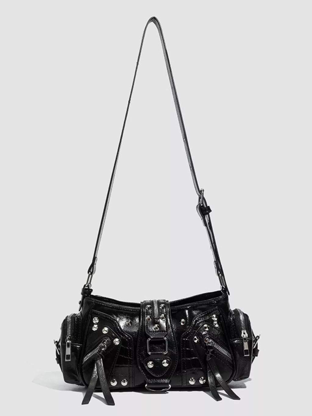 Rivet Embellished Shoulder Bag