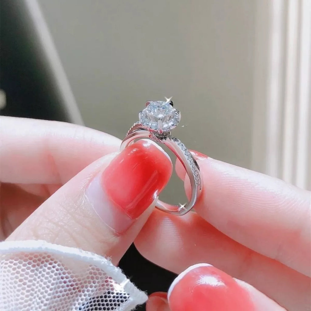 1 Carat 925 Sterling Silver Moissanite Ring