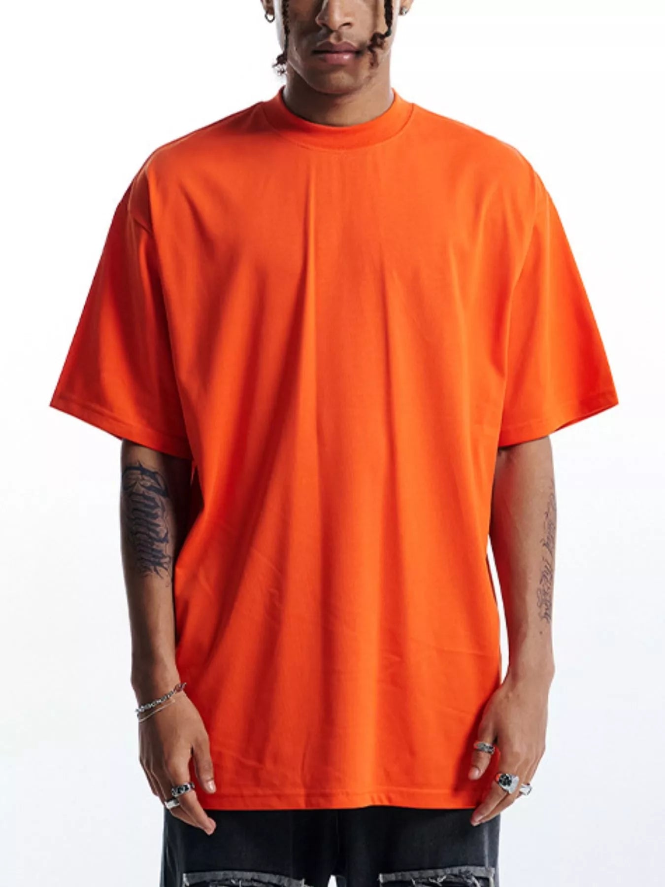 Men's Oversized Solid Color Crew Neck T-Shirt