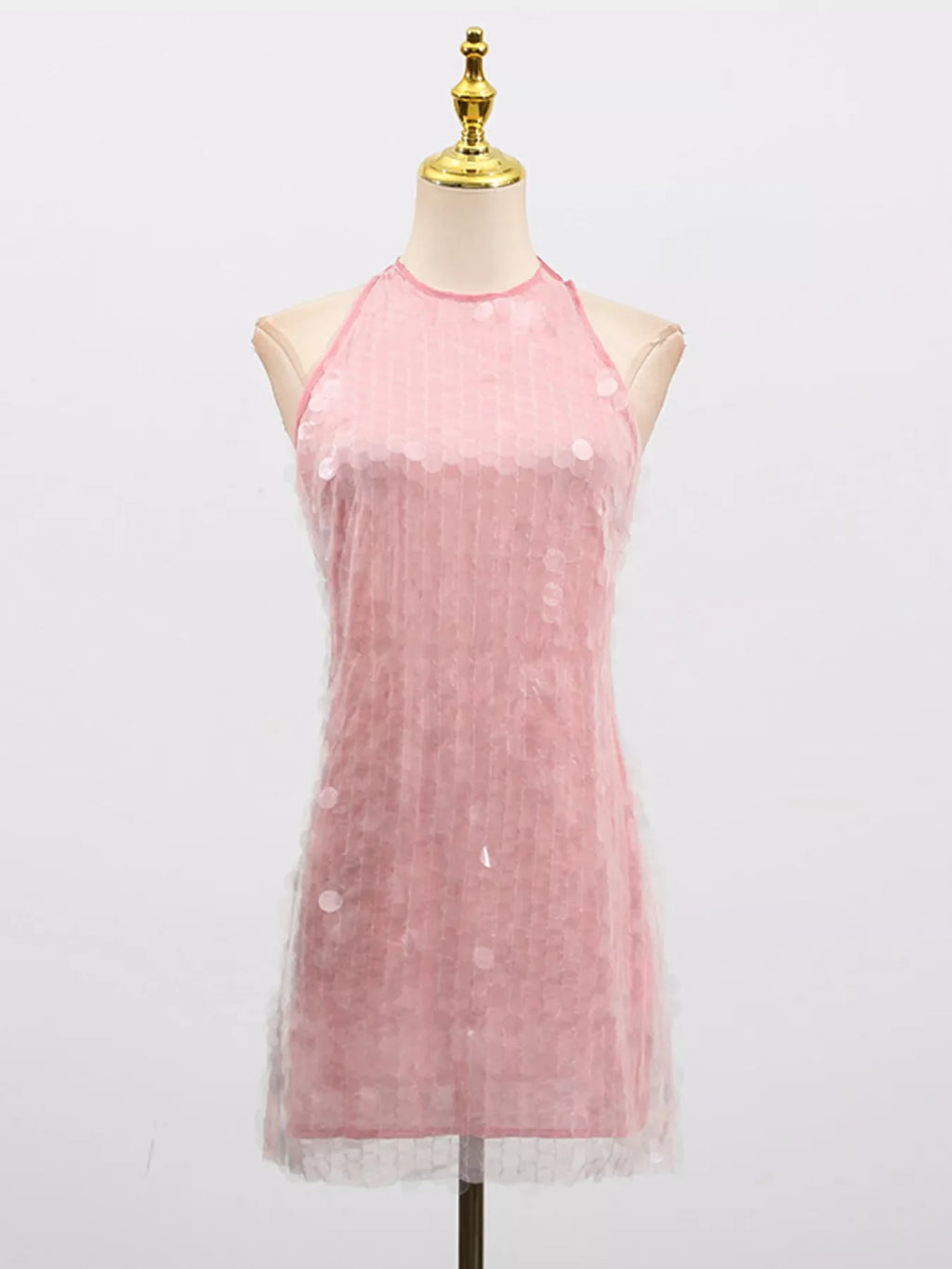 Sequin Halter Neck Mini Dress