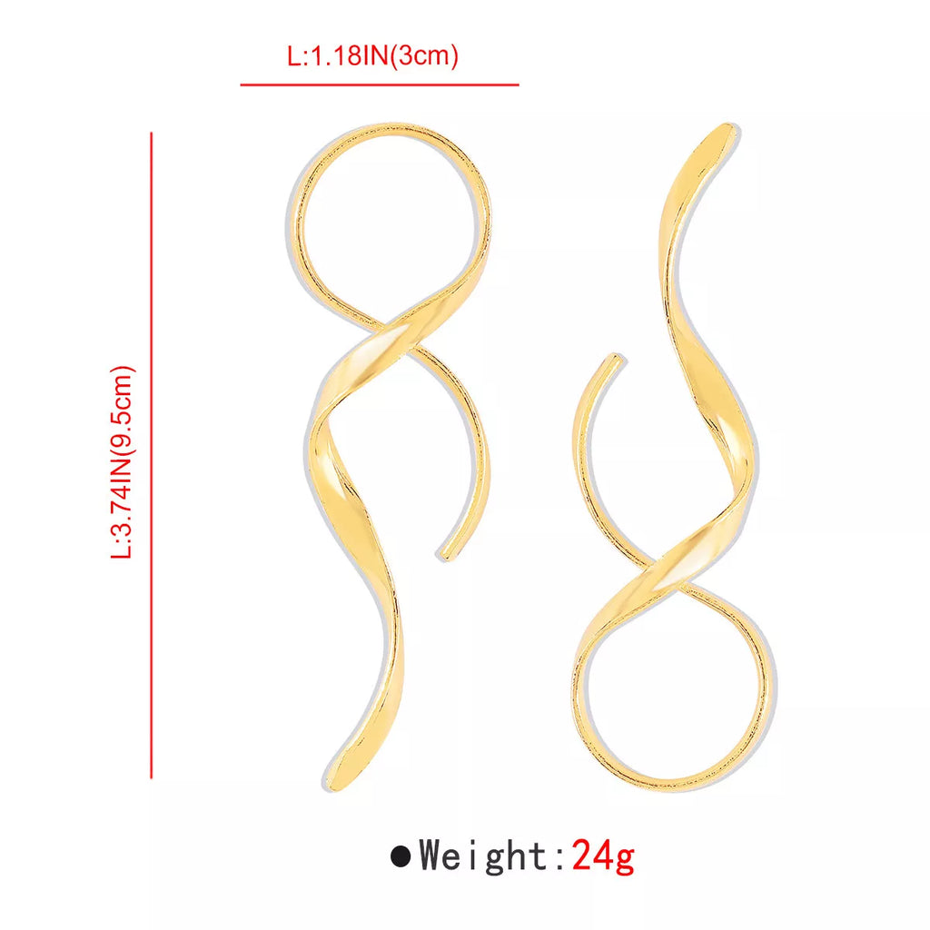 Alloy Spiral Drop Earrings