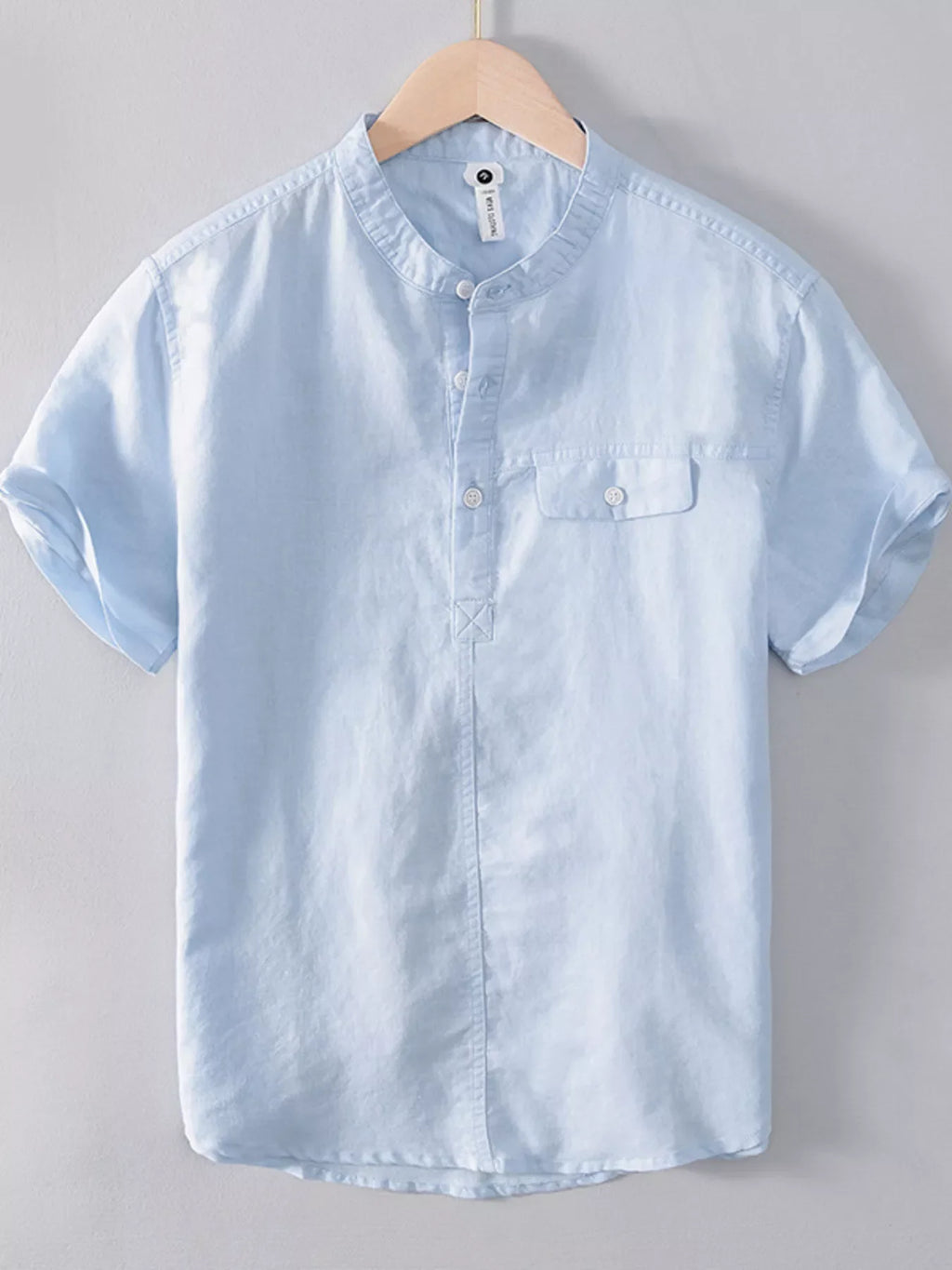Men's Plus Size Button Detail Short Sleeve Shirt