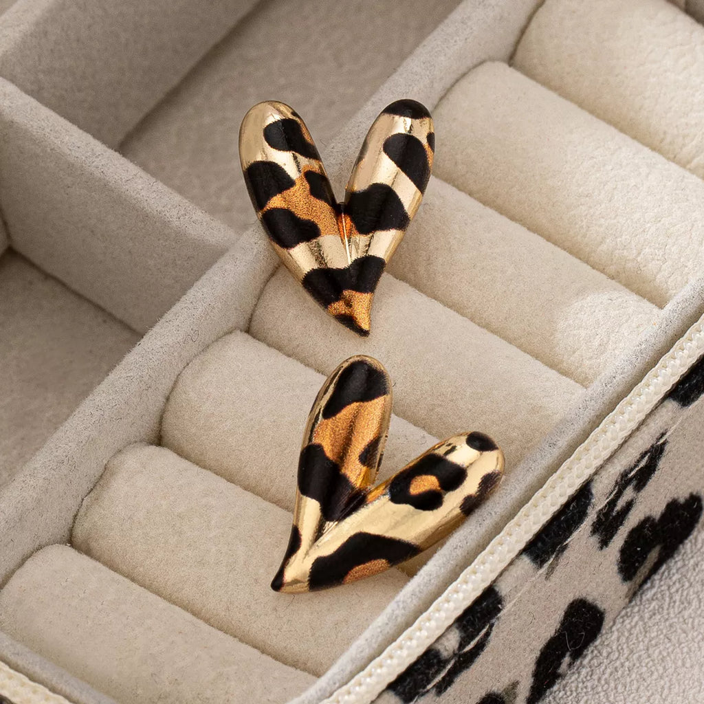 4 Pair Heart Stud Earrings