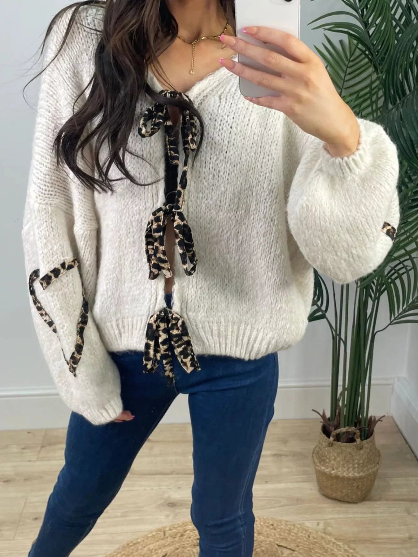 Tie Front Long Sleeve Sweater