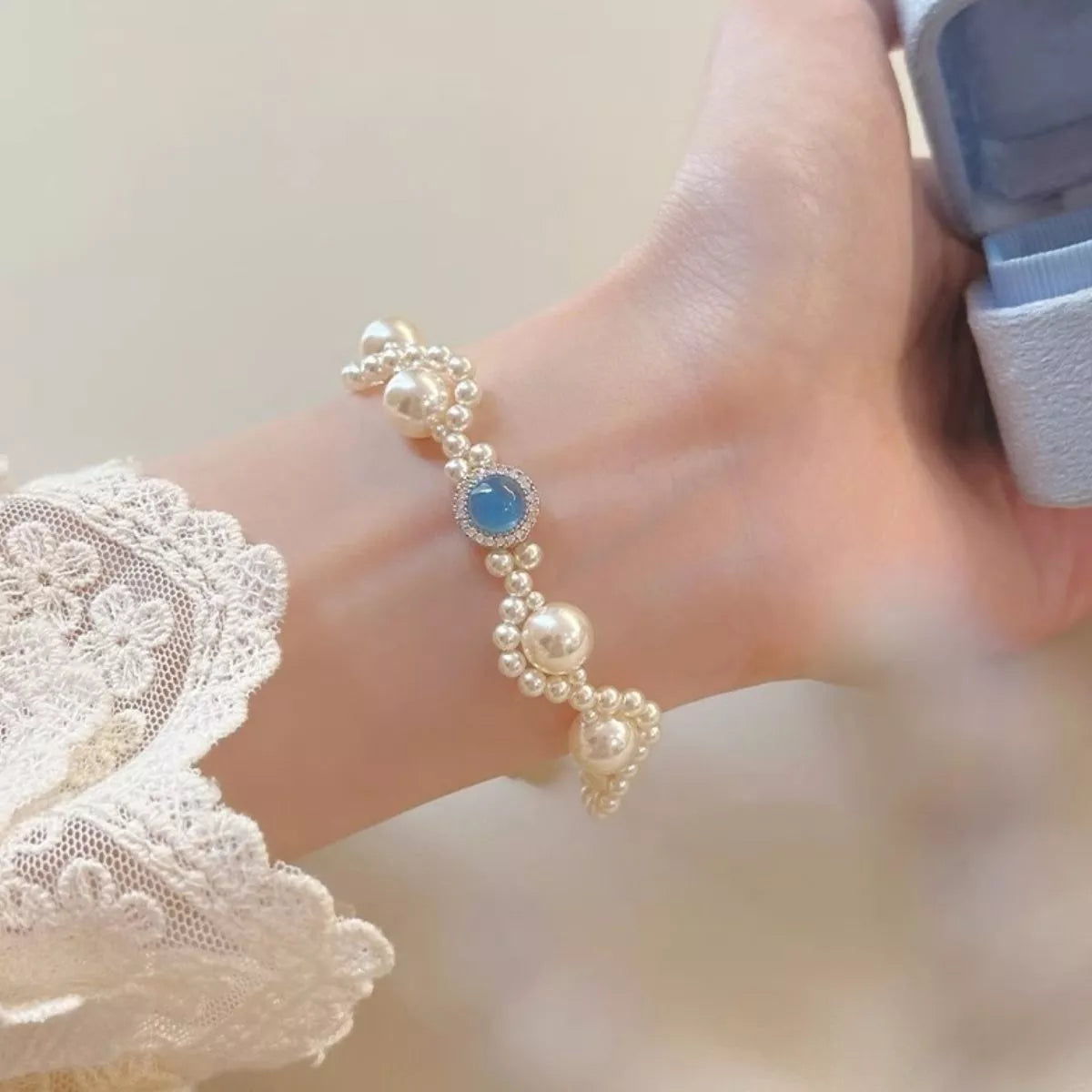 Pearl 925 Sterling Silver Zircon Bracelet
