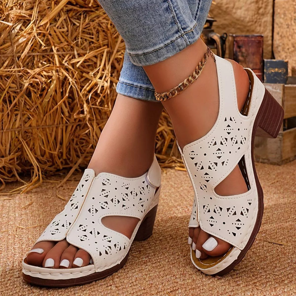 Open Toe Block Heels Sandals