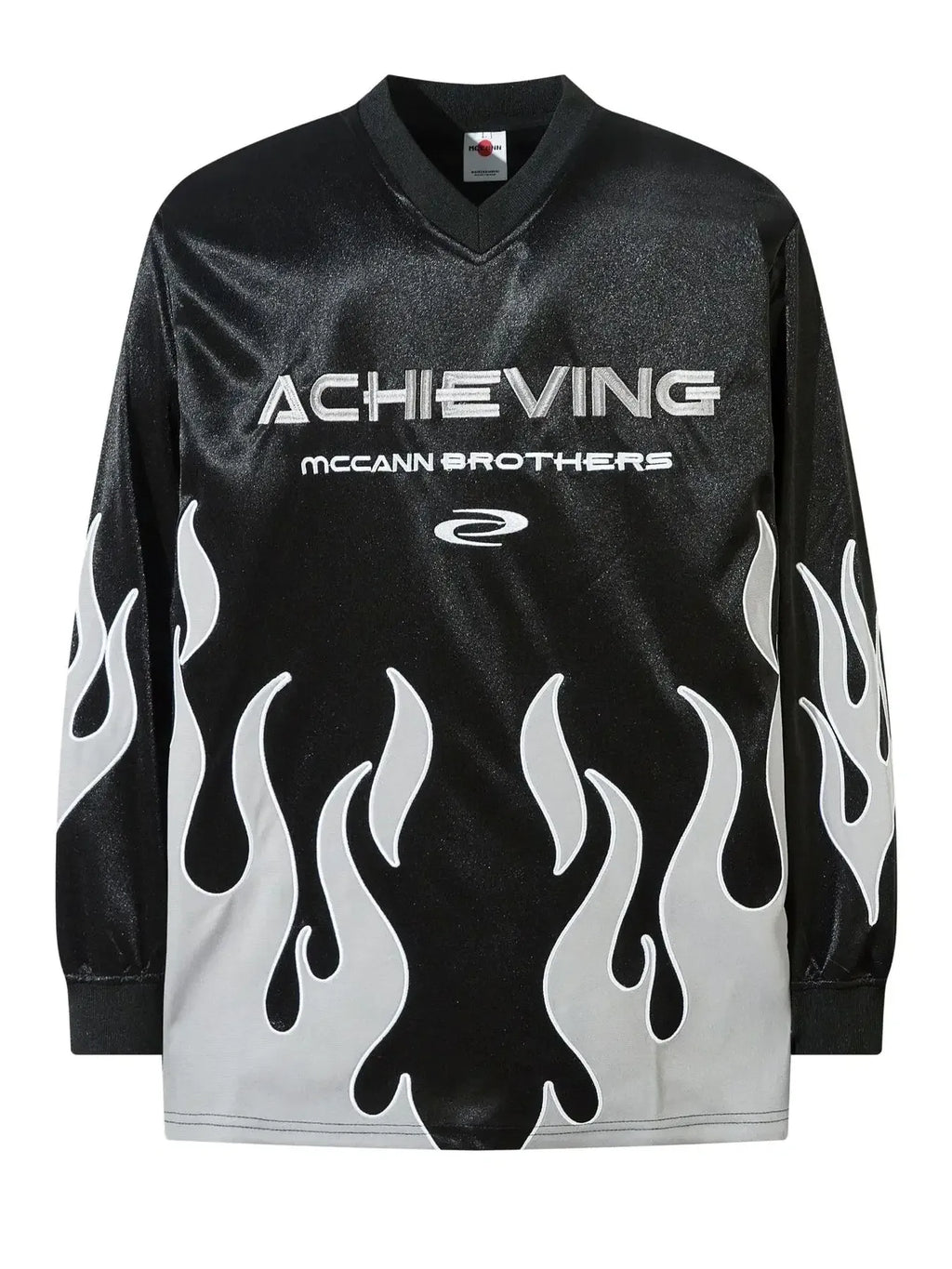 Men's V-Neck T-Shirt with Flame Graphics