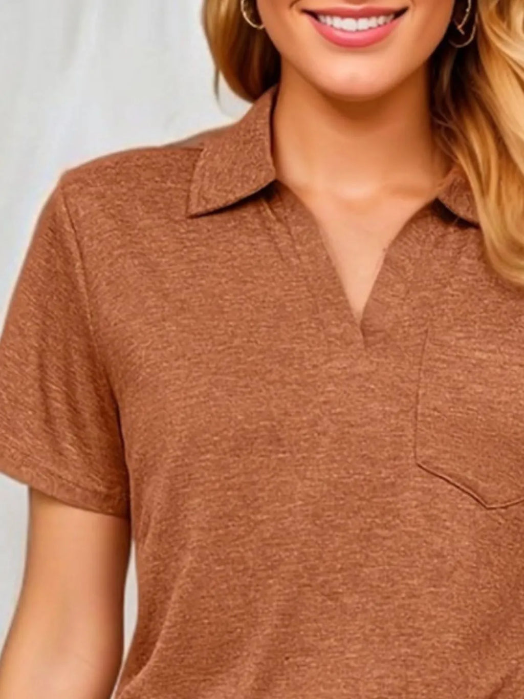 Johnny Collar Short Sleeve Top