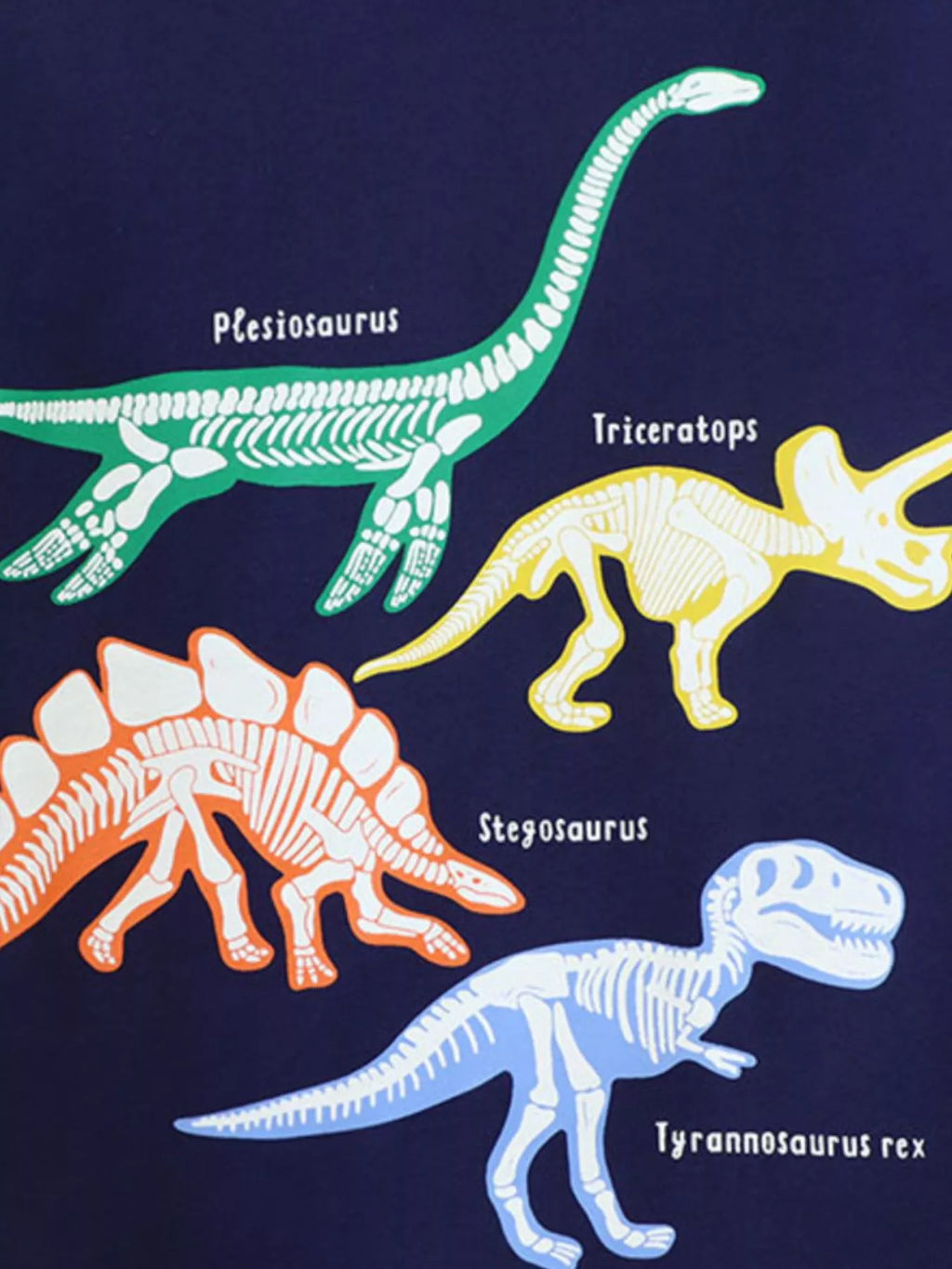 Children's Dinosaur Skeleton Crew Neck Short Sleeve T-Shirt
