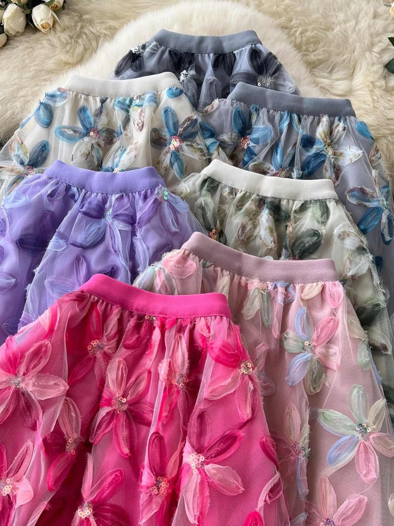 Floral Mesh Skirt