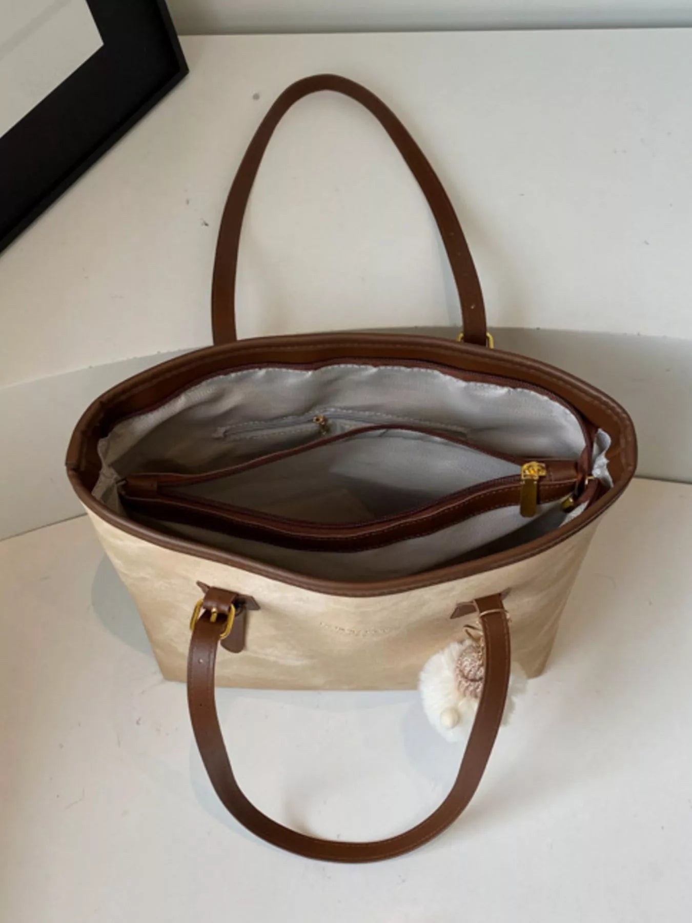 Shoulder Bag with Plush Charm