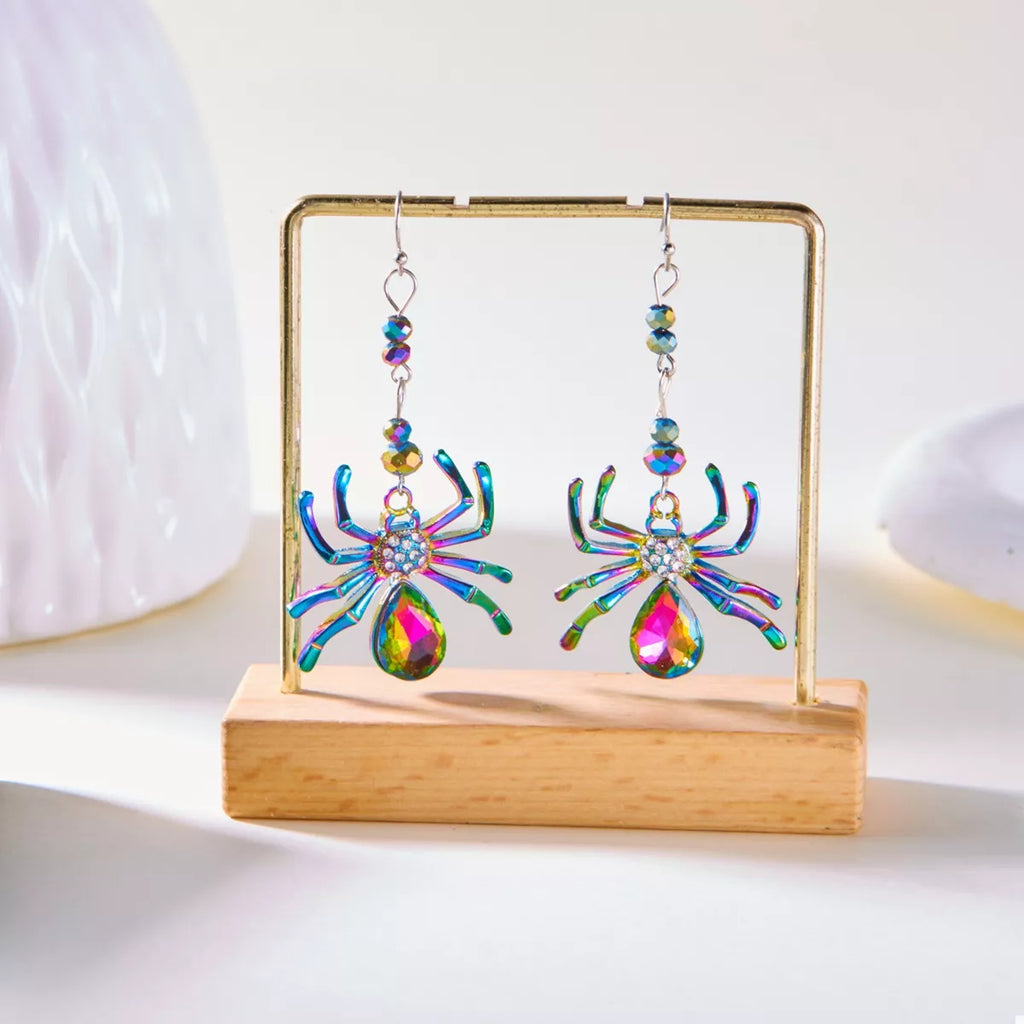 Colorful Spider Drop Earrings
